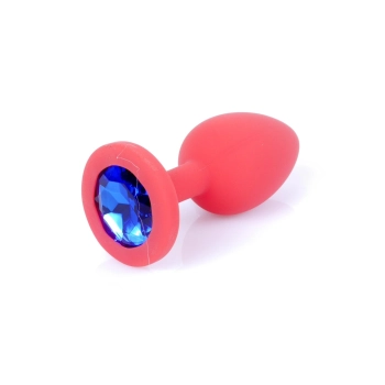 Korek analny silikonowy z diamentem MyLove Toys czerwony 7 cm