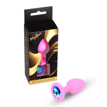 Korek analny silikonowy z diamentem MyLove Toys różowy 7 cm