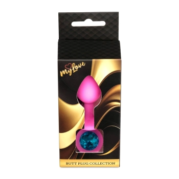 Korek analny silikonowy z diamentem MyLove Toys różowy 7 cm