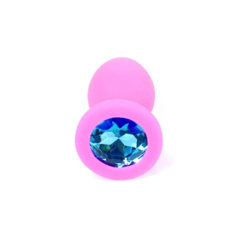 Korek analny silikonowy z diamentem MyLove Toys różowy 7 cm