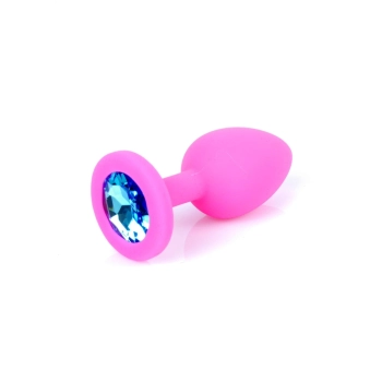 Korek analny silikonowy z diamentem MyLove Toys różowy 7 cm