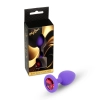 Biżuteria analna silikonowa MyLove Toys fioletowa z diamencikiem mała 7 cm