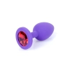 Biżuteria analna silikonowa MyLove Toys fioletowa z diamencikiem mała 7 cm