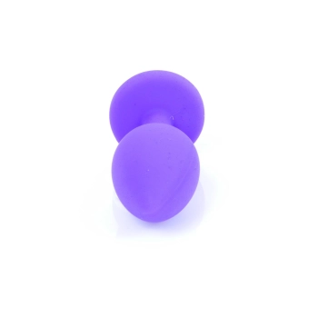 Biżuteria analna silikonowa MyLove Toys fioletowa z diamencikiem mała 7 cm