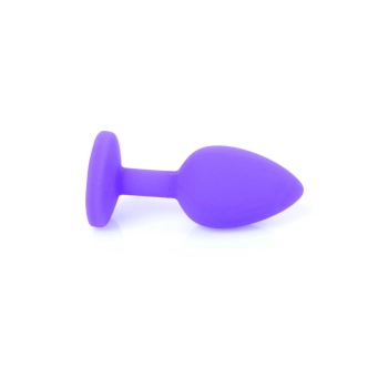 Biżuteria analna silikonowa MyLove Toys fioletowa z diamencikiem mała 7 cm