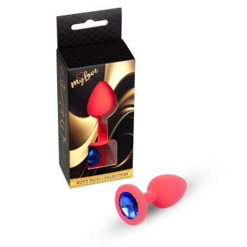 Silikonowa biżuteria analna MyLove Toys czerwona średnia 8 cm