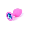 Korek analny silikonowy różowy z diamencikiem MyLove Toys 8 cm