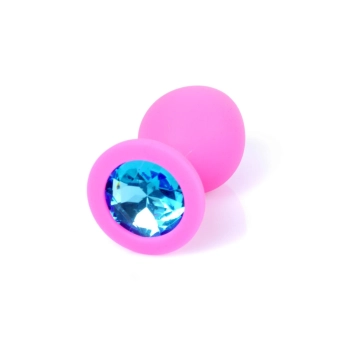 Korek analny silikonowy różowy z diamencikiem MyLove Toys 8 cm