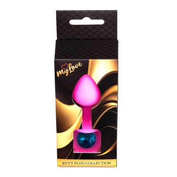 Korek analny silikonowy różowy z diamencikiem MyLove Toys 8 cm