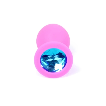 Korek analny silikonowy różowy z diamencikiem MyLove Toys 8 cm