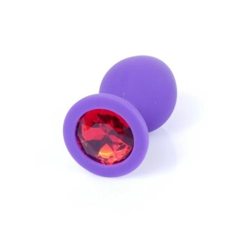 Silikonowy korek analny MyLove Toys fioletowy średni 8 cm