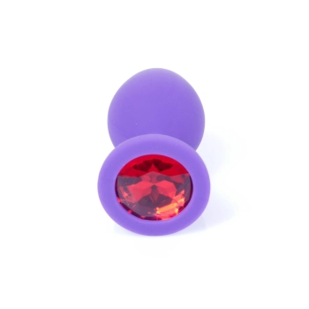 Silikonowy korek analny MyLove Toys fioletowy średni 8 cm