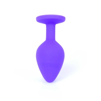 Silikonowy korek analny MyLove Toys fioletowy średni 8 cm