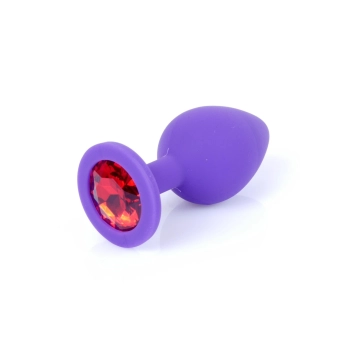 Silikonowy korek analny MyLove Toys fioletowy średni 8 cm