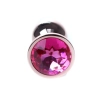 Stalowy korek analny z diamentem MyLove Toys różowy 7 cm