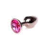 Stalowy korek analny z diamentem MyLove Toys różowy 7 cm