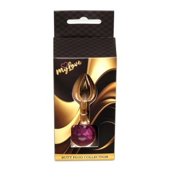Stalowy korek analny z diamentem MyLove Toys różowy 7 cm