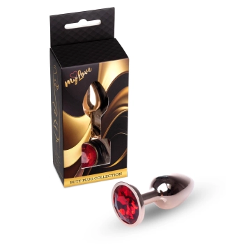 Biżuteria analna stalowa z diamentem MyLove Toys czerwona 7 cm
