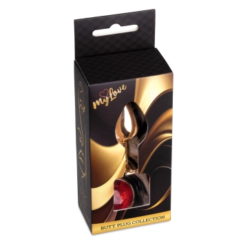 Biżuteria analna stalowa z diamentem MyLove Toys czerwona 7 cm