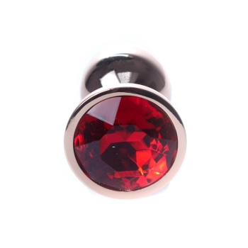 Biżuteria analna stalowa z diamentem MyLove Toys czerwona 7 cm