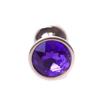 Korek analny stalowy z diamentem MyLove Toys fioletowy 7 cm