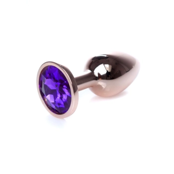 Korek analny stalowy z diamentem MyLove Toys fioletowy 7 cm