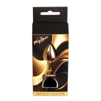 Korek analny stalowy z diamentem MyLove Toys czarny 7 cm