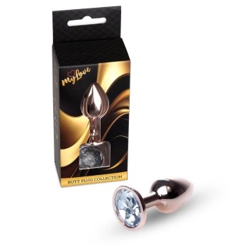 Biżuteria analna stalowa z diamentem MyLove Toys czerwone złoto 7 cm