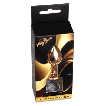 Biżuteria analna stalowa z diamentem MyLove Toys czerwone złoto 7 cm