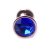 Stalowy korek analny z diamentem MyLove Toys granatowy 7 cm