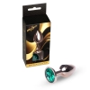 Korek analny stalowy MyLove Toys zielony z diamentem 7 cm