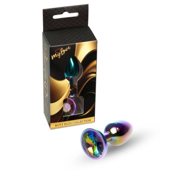 Korek analny ze stali nierdzewnej z diamencikiem MyLove Toys 7 cm