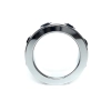 Pierścień-Metal Cock Ring with Black Diamonds Medium