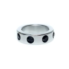 Pierścień-Metal Cock Ring with Black Diamonds Medium