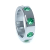 Pierścień-Metal Cock Ring with Green Diamonds Large