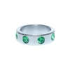 Pierścień-Metal Cock Ring with Green Diamonds Large