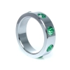 Pierścień-Metal Cock Ring with Green Diamonds Large