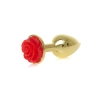 Biżuteria analna złota z czerwoną różą MyLove Toys 7 cm