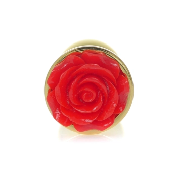Biżuteria analna złota z czerwoną różą MyLove Toys 7 cm