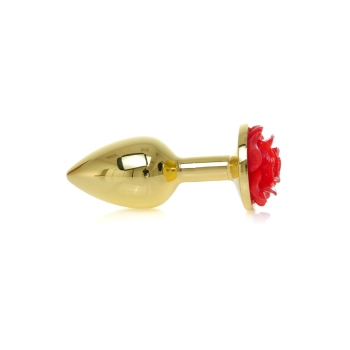 Biżuteria analna złota z czerwoną różą MyLove Toys 7 cm