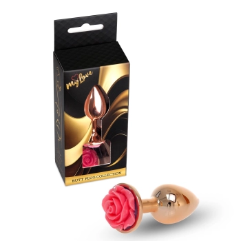 Korek analny z różą MyLove Toys różowy 7 cm