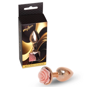 Biżuteria analna stalowa Rose Peach MyLove Toys 7 cm