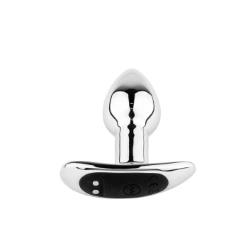 Metalowy wibrujący korek analny z pilotem B Series HeavyFun USB