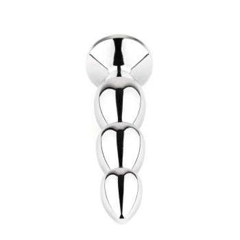 Długi metalowy korek analny z różowym kryształem HeavyFun 13,5 cm