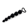 Kule analne silikonowe HeavyFun czarne serce 17 cm