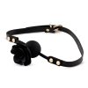 Knebel silikonowy Black Rose z różą i kanałem 4,2 cm