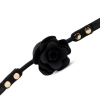 Knebel silikonowy Black Rose z różą i kanałem 4,2 cm