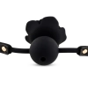 Knebel silikonowy Black Rose z różą i kanałem 4,2 cm