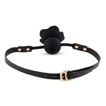 Knebel silikonowy Black Rose z różą i kanałem 4,2 cm