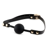 Knebel kulkowy silikonowy 4 cm regulowany czarny HeavyFun